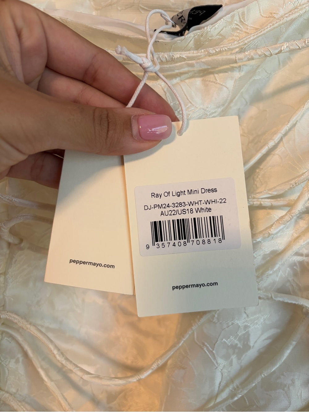 NWT PepperMayo Ray of Light Strapless White Mini Dress - Picture 6 of 7